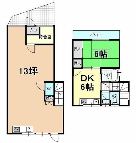 Floor plan. 6.5 million yen, 1DK+S, Land area 90 sq m , Building area 75.94 sq m
