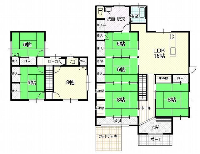 Floor plan. 37.5 million yen, 7LDK, Land area 726.43 sq m , Building area 176.88 sq m authentic Japanese-style house