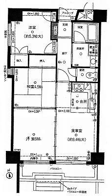 Floor plan. 3LDK, Price 11.5 million yen, Occupied area 58.58 sq m , Balcony area 6.3 sq m