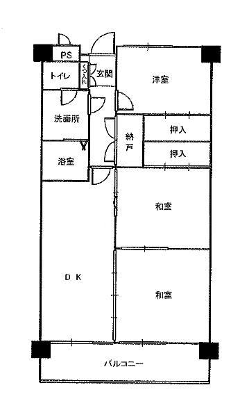 Floor plan. 3DK, Price 14.8 million yen, Occupied area 64.54 sq m
