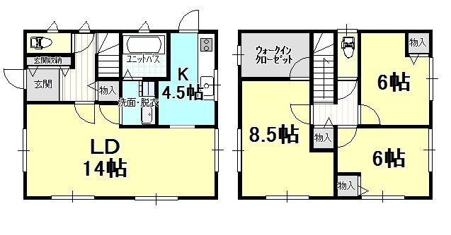 Floor plan. 16.8 million yen, 3LDK, Land area 148.8 sq m , Building area 92.74 sq m