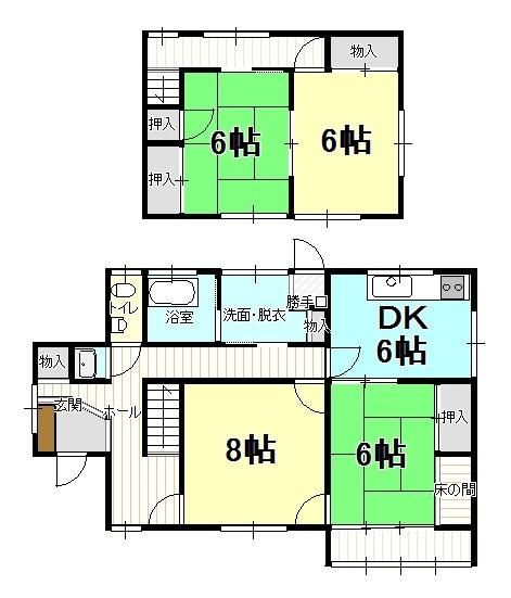 Floor plan. 8.5 million yen, 4DK, Land area 209.26 sq m , Building area 109.32 sq m
