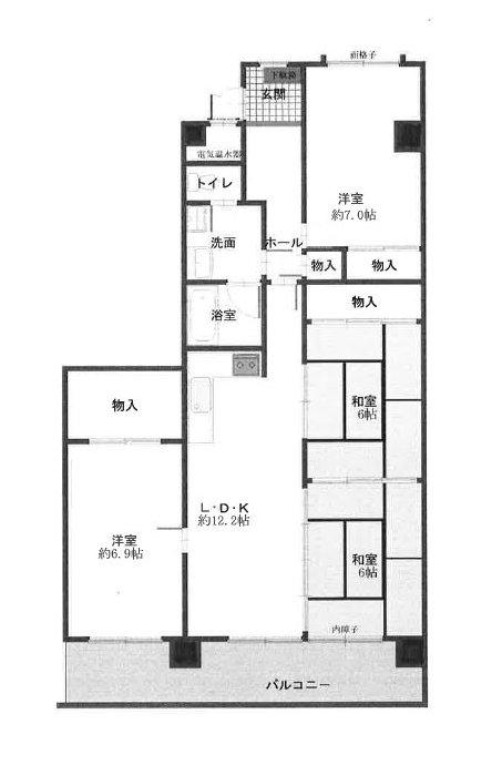 Floor plan. 4LDK + S (storeroom), Price 10.5 million yen, Occupied area 84.05 sq m , Balcony area 11.6 sq m 4SLDK Japanese-style room is the floor plan of 2 between the connection.