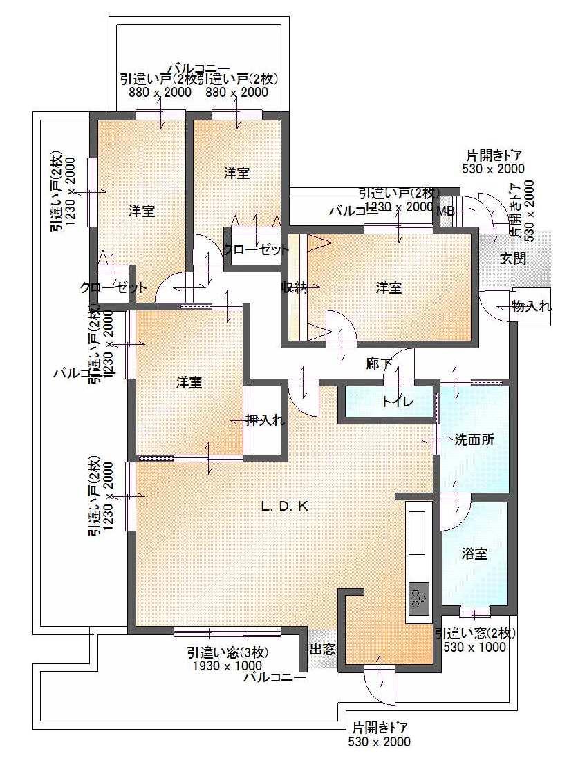 Floor plan. 4LDK, Price 23.8 million yen, Occupied area 86.28 sq m , Balcony area 28.78 sq m