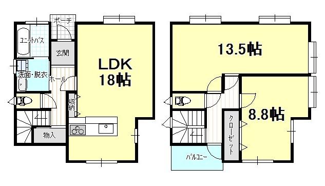 Floor plan. 20.8 million yen, 2LDK, Land area 175.01 sq m , Building area 90.22 sq m
