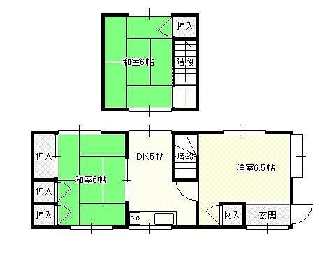 Floor plan. 5 million yen, 3DK, Land area 66.11 sq m , Building area 51.45 sq m