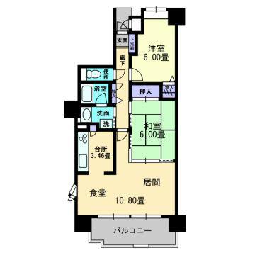 Floor plan. 2LDK, Price 12.6 million yen, Is 2LDK recommended in occupied area 61.19 sq m DINKS households