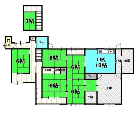 Floor plan. 15.1 million yen, 6DK, Land area 502.12 sq m , Building area 124 sq m