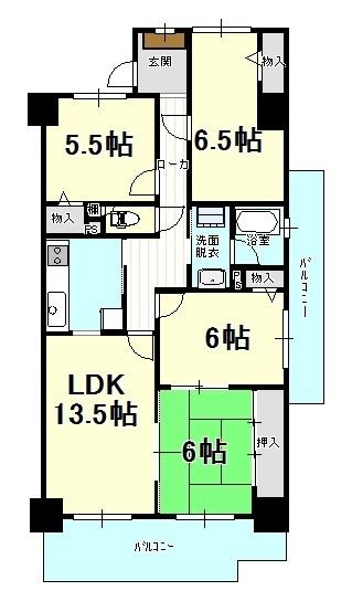 Floor plan. 4LDK, Price 16.2 million yen, Occupied area 80.04 sq m , Balcony area 30 sq m
