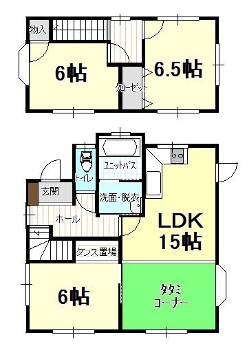 Floor plan. 15 million yen, 3LDK, Land area 127.26 sq m , Building area 82.07 sq m