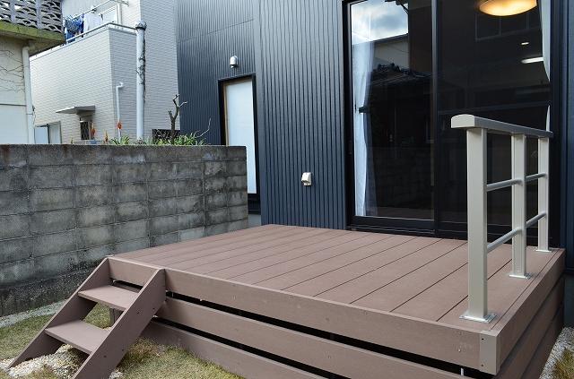 Garden. It goes out to the backyard with wood deck with.