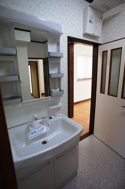 Wash basin, toilet. Bathroom vanity