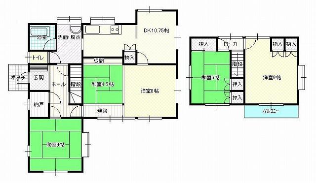 Floor plan. 15 million yen, 5DK, Land area 276.05 sq m , Building area 128.55 sq m