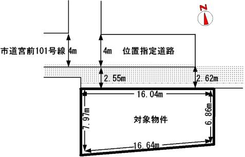 Compartment figure. Land price 9.7 million yen, Land area 121.04 sq m road recession, you do not need