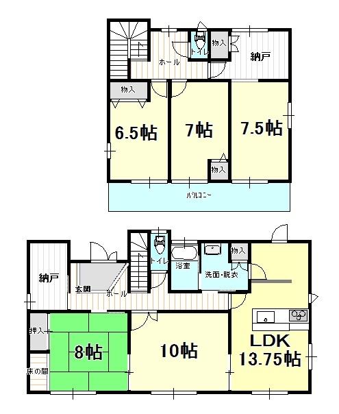 Floor plan. 26 million yen, 5LDK+S, Land area 485.15 sq m , Building area 145 sq m