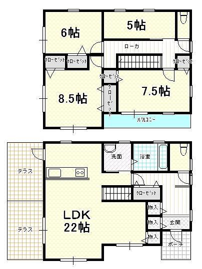 Floor plan. 29,800,000 yen, 4LDK, Land area 255.25 sq m , Building area 120.89 sq m