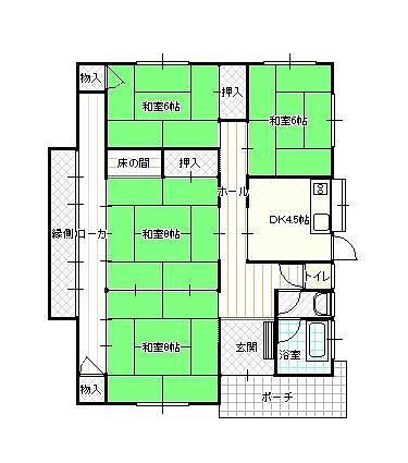 Floor plan. 26.5 million yen, 4DK, Land area 264.58 sq m , Building area 93.86 sq m