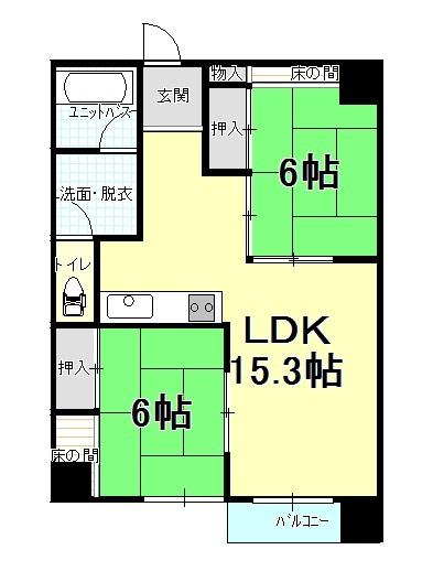 Floor plan. 2LDK, Price 7.2 million yen, Occupied area 74.18 sq m , Balcony area 7.53 sq m