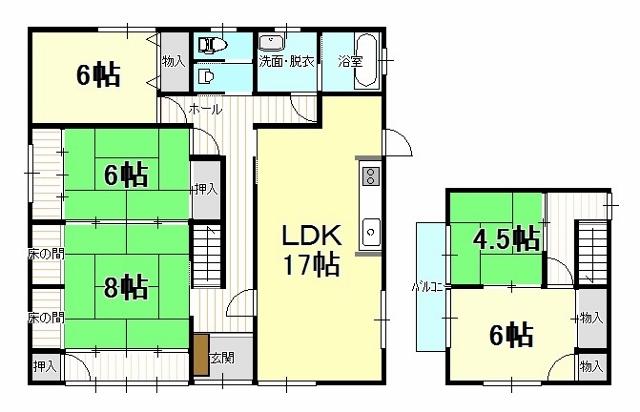 Floor plan. 7.8 million yen, 5LDK, Land area 376.89 sq m , Building area 126.34 sq m
