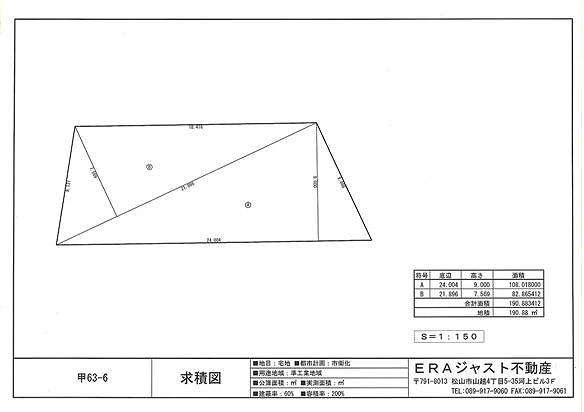 Compartment figure. Land price 10.4 million yen, Land area 190.88 sq m
