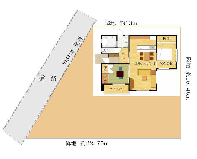 Compartment figure. Land price 4.98 million yen, Land area 294 sq m site plan. Apartment reference isoprene example No. B 62.82m2, Building price 9.8 million