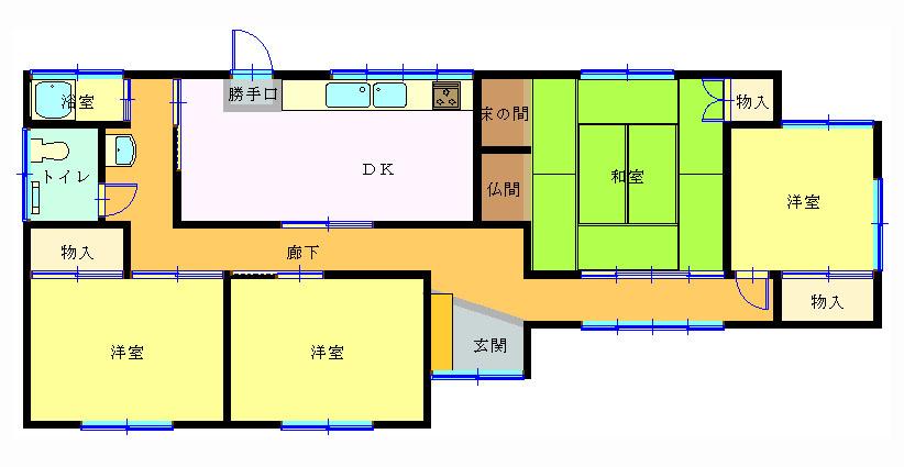 Floor plan. 5.7 million yen, 4DK, Land area 221.46 sq m , Building area 87.12 sq m