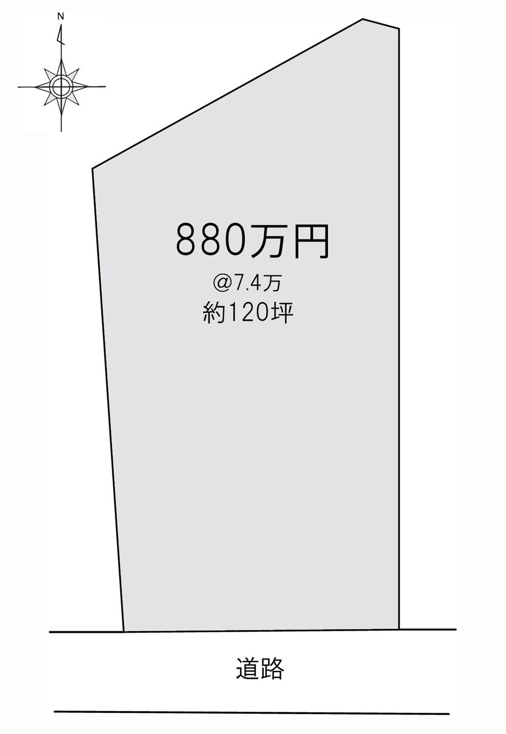 Compartment figure. Land price 8.8 million yen, Land area 397.27 sq m