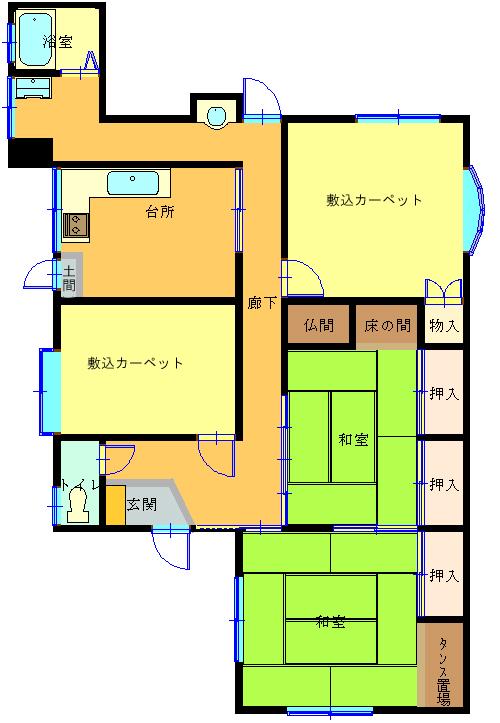 Floor plan. 6 million yen, 4DK, Land area 201 sq m , Building area 104.81 sq m
