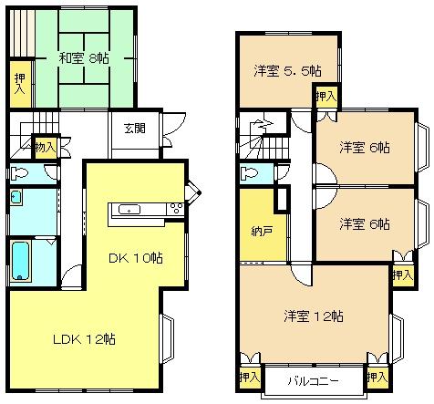 Floor plan. 11.5 million yen, 5LDK + S (storeroom), Land area 255.04 sq m , Building area 156.86 sq m