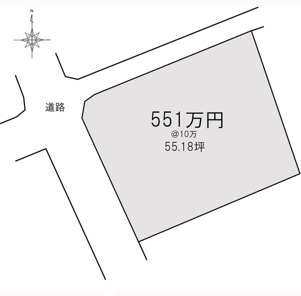 Compartment figure. Land price 5.51 million yen, Land area 182.44 sq m