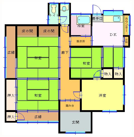 Floor plan. 7.5 million yen, 4DK, Land area 396.58 sq m , Building area 85.52 sq m