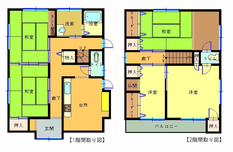 Floor plan. 20.8 million yen, 5K, Land area 185.16 sq m , Building area 111.2 sq m