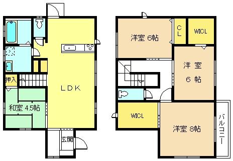 Floor plan. 19,800,000 yen, 4LDK, Land area 209.97 sq m , Building area 103.8 sq m