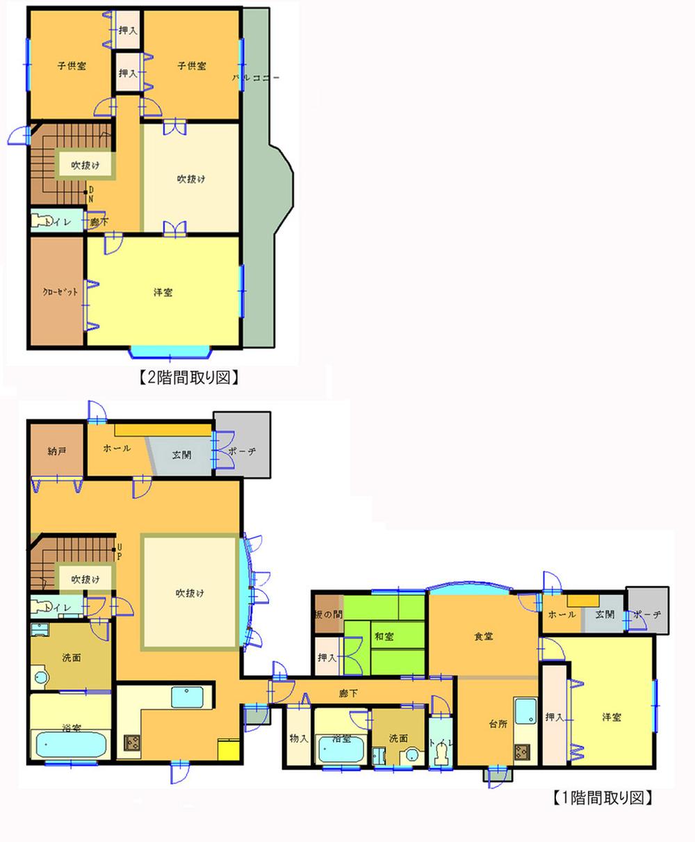 Floor plan. 28 million yen, 5LDDKK, Land area 416.66 sq m , Building area 192.04 sq m