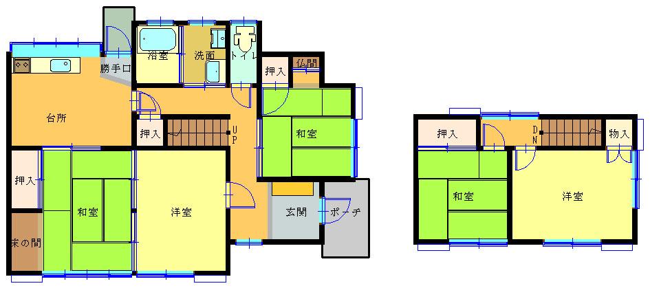 Floor plan. 7.8 million yen, 5DK, Land area 201 sq m , Building area 92.05 sq m