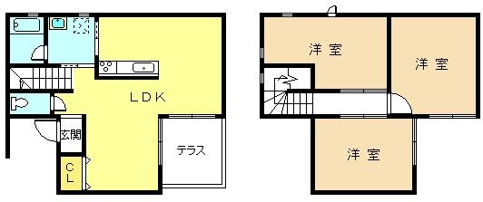 Floor plan. 15.8 million yen, 3LDK, Land area 111.87 sq m , Building area 76.18 sq m