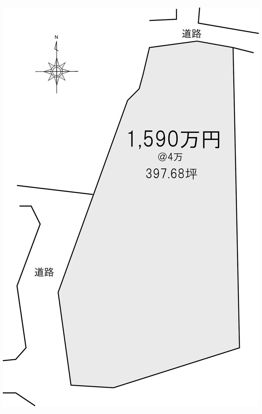 Compartment figure. Land price 15.9 million yen, Land area 1,314.64 sq m