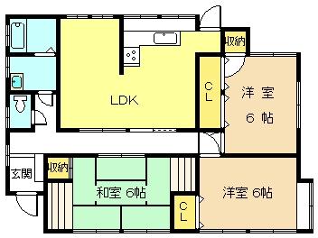 Floor plan. 9.8 million yen, 3LDK, Land area 290 sq m , Building area 87.59 sq m