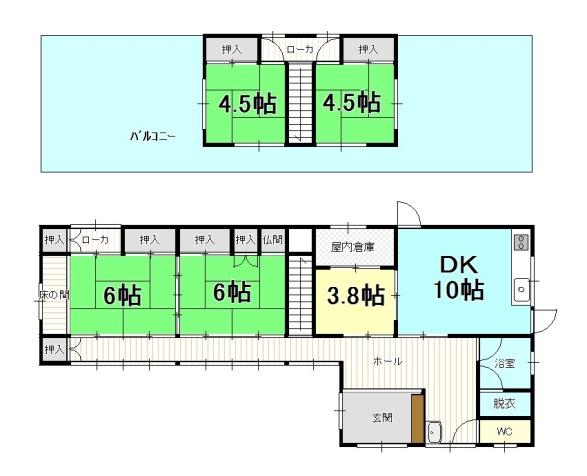 Floor plan. 7,980,000 yen, 5DK, Land area 476.12 sq m , Building area 148.01 sq m