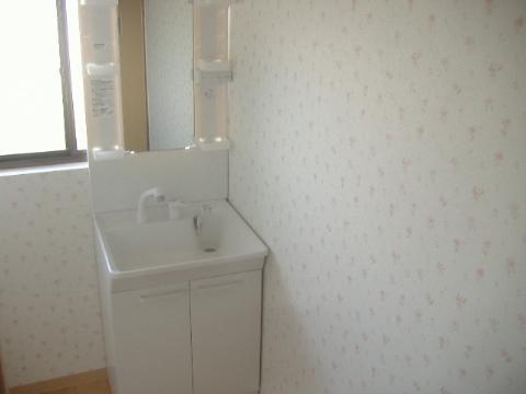 Wash basin, toilet. Washing machine also put in a room