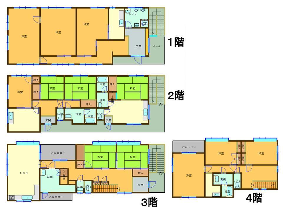 Floor plan. 13.8 million yen, 12LDKK, Land area 182.72 sq m , Building area 361.77 sq m