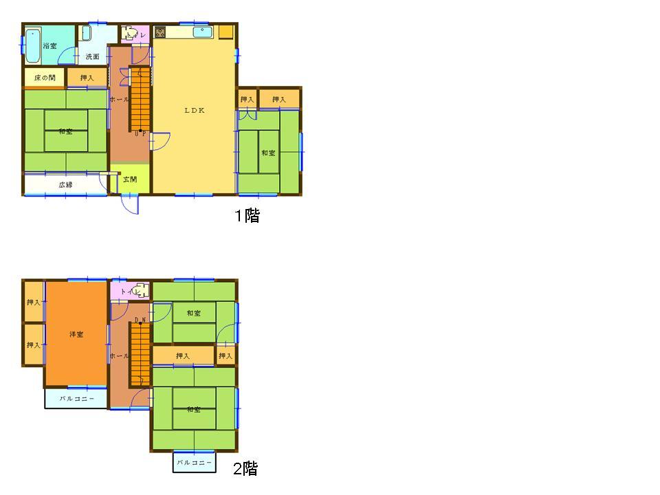 Floor plan. 9.8 million yen, 5LDK, Land area 240.94 sq m , Building area 130.83 sq m