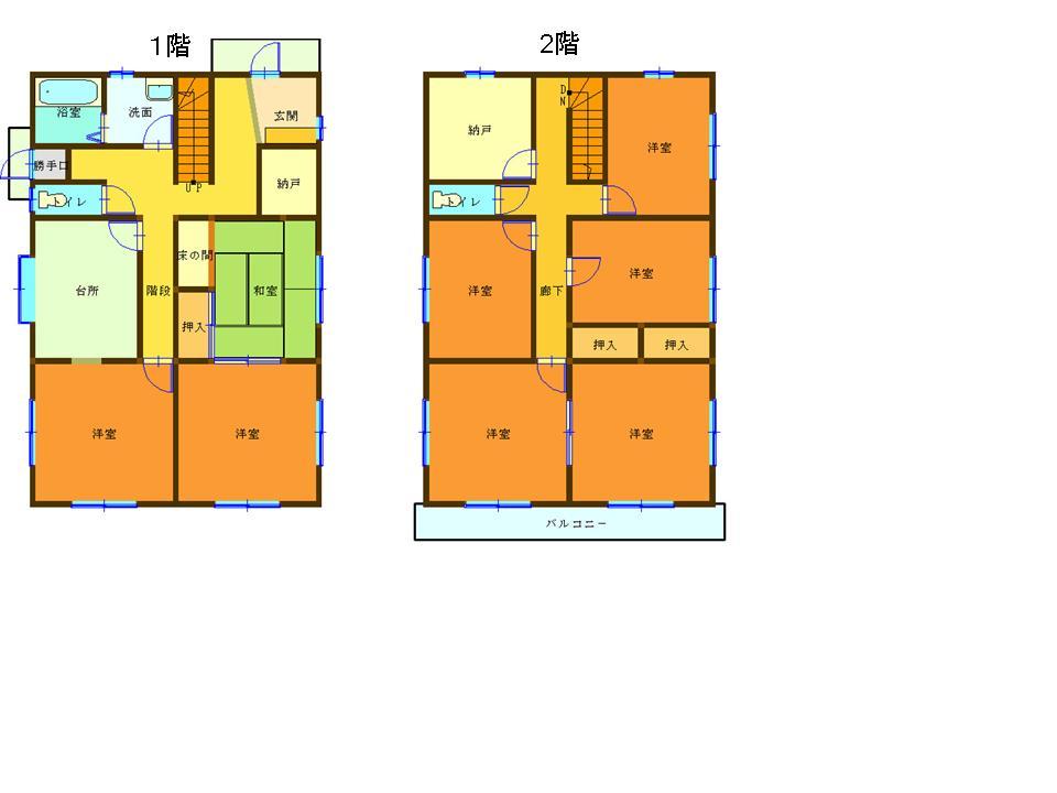 Floor plan. 16.8 million yen, 7DK + S (storeroom), Land area 204.33 sq m , Building area 158.98 sq m