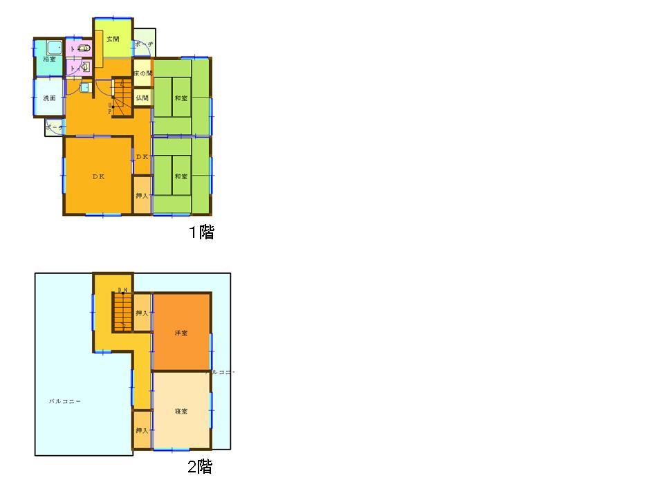 Floor plan. 9.5 million yen, 4DK, Land area 165.28 sq m , Building area 106.9 sq m