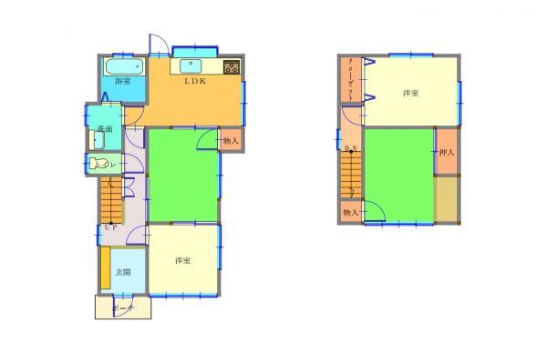 Floor plan. 12.8 million yen, 4DK, Land area 105.48 sq m , Building area 75.99 sq m 4LDK. We changed the second floor Japanese-style Western-style. 