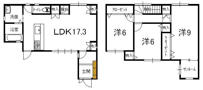 Floor plan. 13.5 million yen, 3LDK, Land area 98.61 sq m , Building area 98.31 sq m