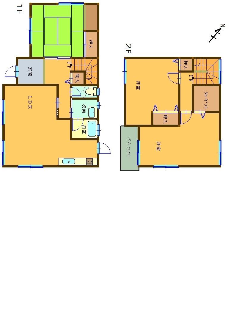 Floor plan. 13.5 million yen, 3LDK, Land area 242.36 sq m , Building area 107.03 sq m