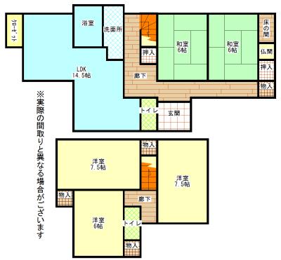 Floor plan. 16.8 million yen, 5LDK, Land area 191.62 sq m , Building area 117.78 sq m