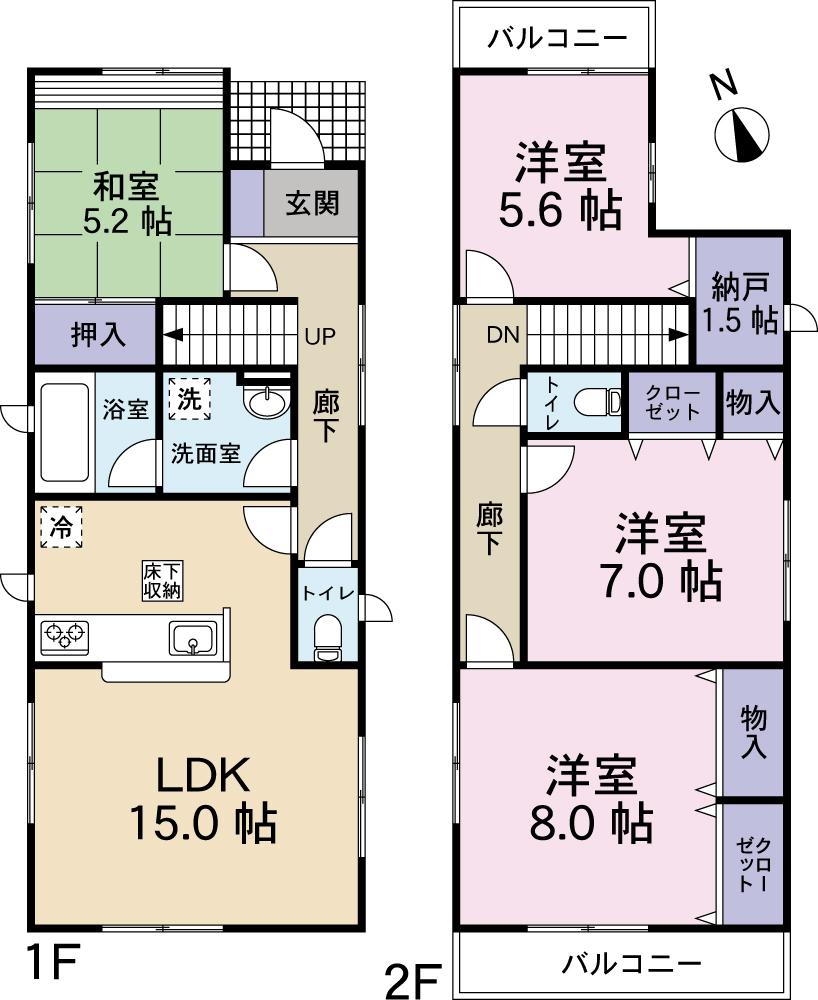 Floor plan. 18,800,000 yen, 4LDK + S (storeroom), Land area 179.5 sq m , Building area 98.82 sq m Mato