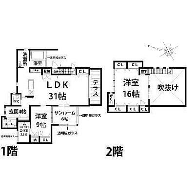 Floor plan. 26 million yen, 2LDK, Land area 734.81 sq m , Building area 156.73 sq m